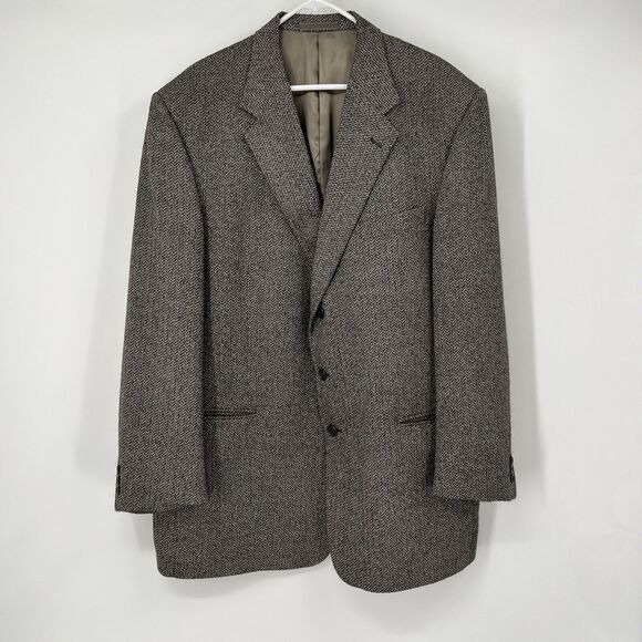 Mens Tallia Alpaca Wool Silk Blend Blazer Houndstooth 48 Long Preppy Coat Classy - Picture 1 of 8